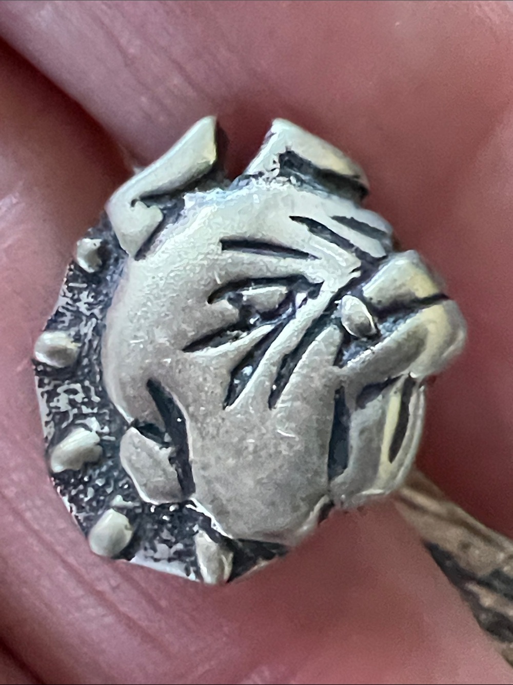 Sterling Silver Bulldog lapel pin